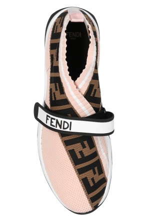 Fendi logo print buckle strap sneakers online